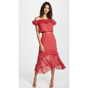Keepsake moonshine polka dot top + skirt set